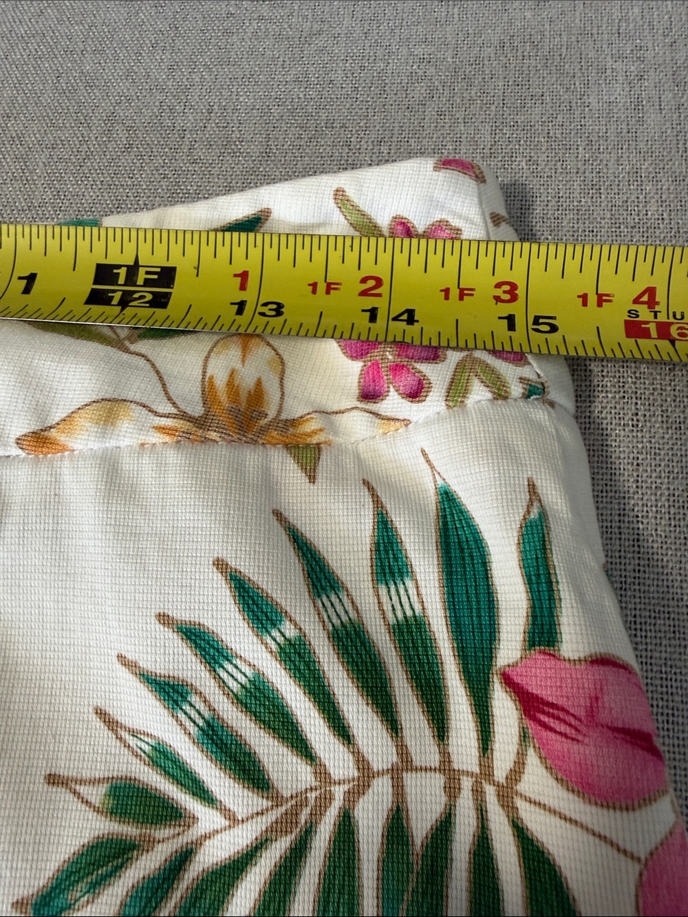 Rafaella White A-Line Skirt with Pink Floral & Green Leaf Print SZ6 - Picture 6 of 12